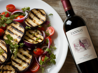wie kombiniere ich kräftigen tannat mit gegrilltem auberginen‑salat ohne die Aromen zu überdecken