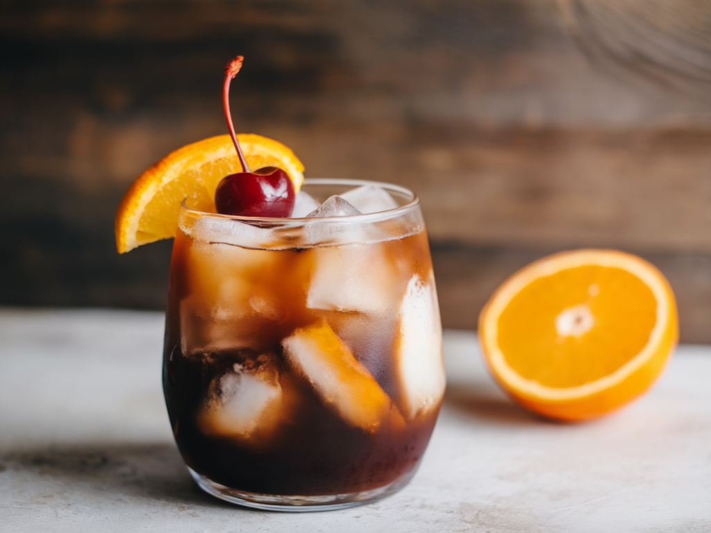 Wie stelle ich einen einfachen kaffee-cocktail mit cold brew und amaretto zu hause her