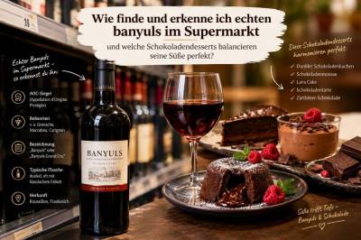 Wie finde und erkenne ich echten banyuls im supermarkt und welche schokoladendesserts balancieren seine süße perfekt