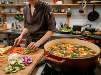 Wie plane und serviere ich ein stressfreies vegan‑menü für sechs gäste mit günstigen saisonalen zutaten?